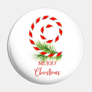 Merry Christmas Candy Cane Pin