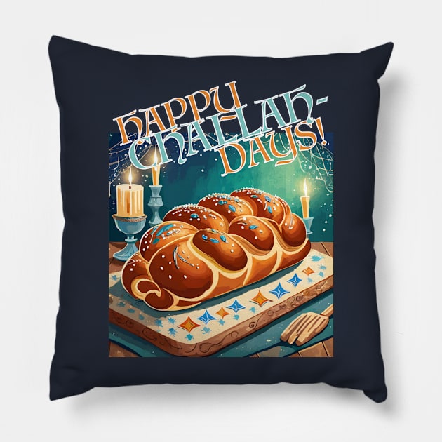 Happy Challah-days! Pillow by PixelTim