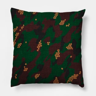 Camouflage - Dark green and Maroon Pillow