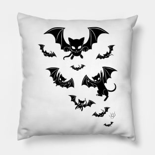 Batcat black and white 2 Pillow