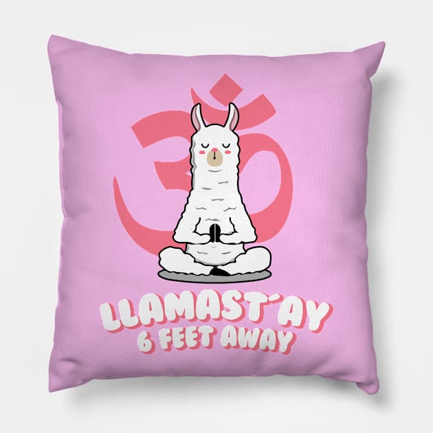 llamastay 6 feet away Pillow by Digifestas