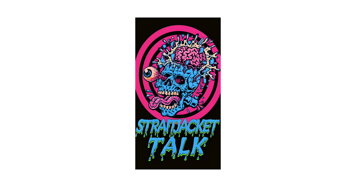 Straitjacket Talk Skull Logo - Horror Podcast - T-Shirt | TeePublic