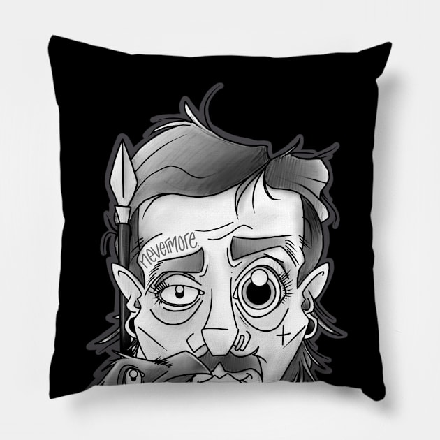 edgar allen poe. baltimore Pillow by elywick