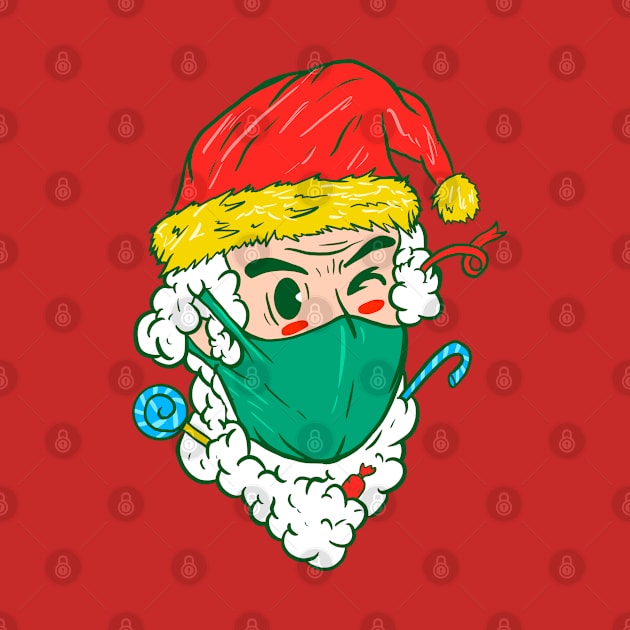 Funny Santa Wearing Mask by yogisnanda