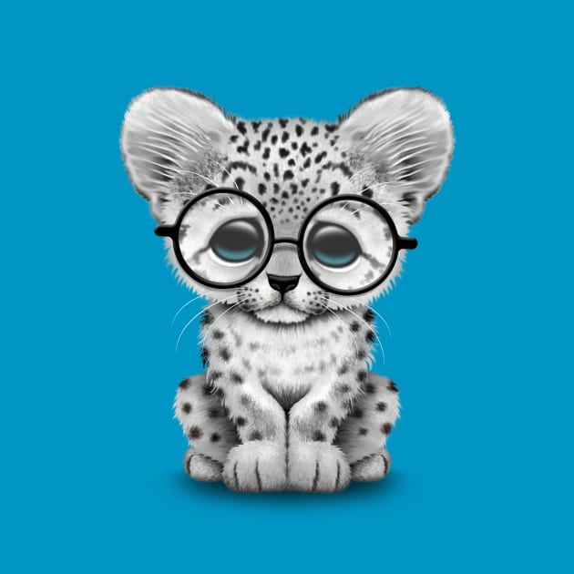 Cute Snow Leopard Cub Wearing Glasses by jeffbartels