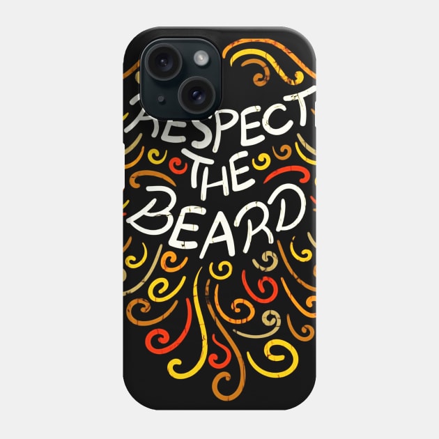 Respect The Beard Curly Ginger Vintage Graphic T-Shirt Phone Case by Manonee