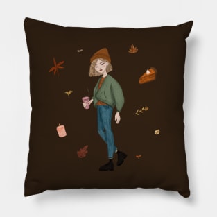 Autumn girl Pillow