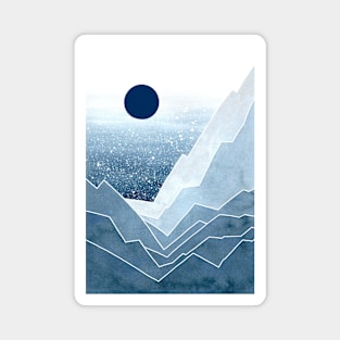 Blue mountain in watercolor Magnet