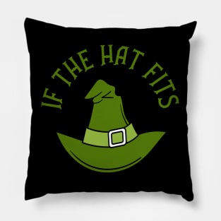 Green If The Hat Fits Cheeky Witch® Pillow