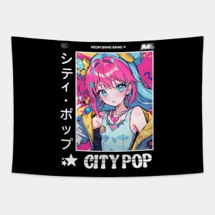 Retro Manga City Pop Vaporwave Aesthetic Anime #3 Tapestry