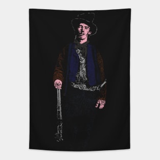 Billy the Kid Grunge Distressed Style Billy the Kid Western Outlaw Tapestry