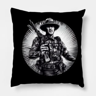 Soldier with gun Pillow