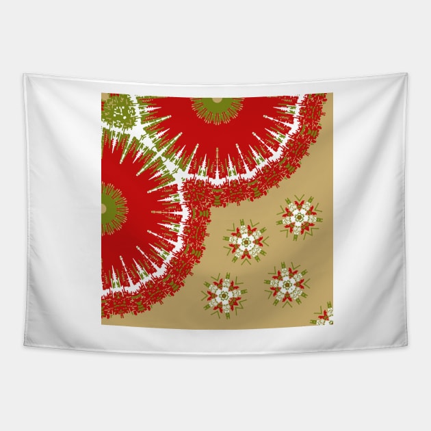 Christmas , Mandala,  Snow Flakes Tapestry by justrachna