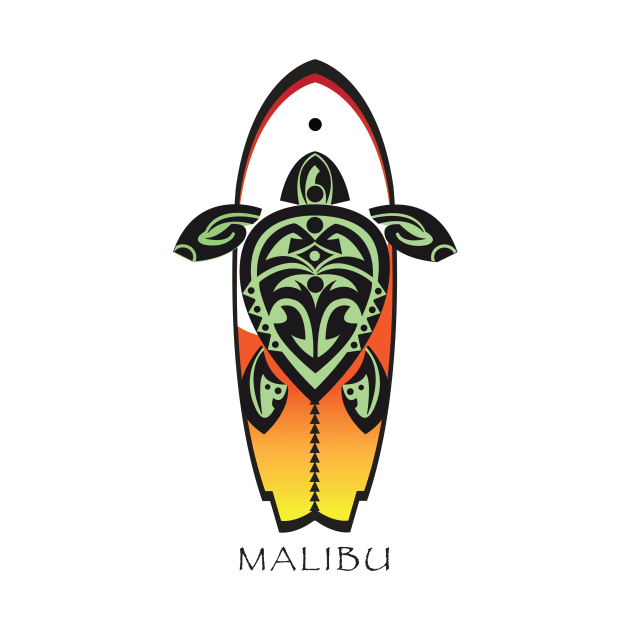 Tribal Turtle Tattoo Surfer Dude / Malibu by srwdesign