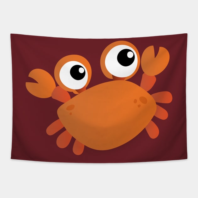 Happy Crab - Digital Vector Illustration Tapestry by WaltTheAdobeGuy