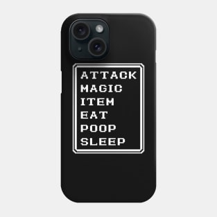 Final Fantasy Battle Menu Eat Poop Sleep Black Mage Version Phone Case