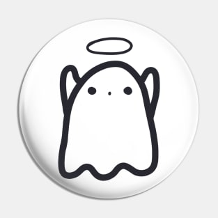 Spooky Halloween angel ghost design Pin