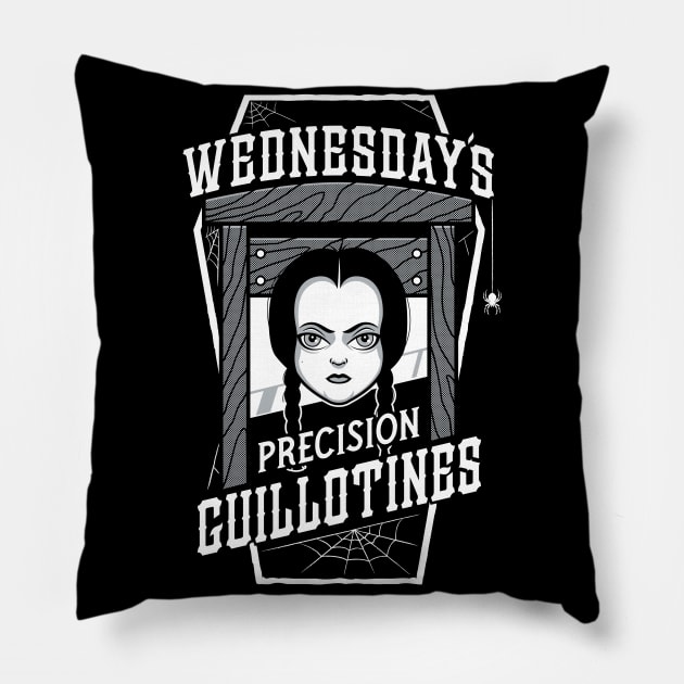 Wednesday's Guillotines - Creepy Cute Goth - Spooky Vintage Coffin Pillow by Nemons