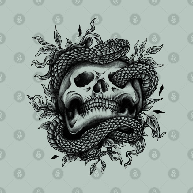 Snake and Skull by Merilinwitch