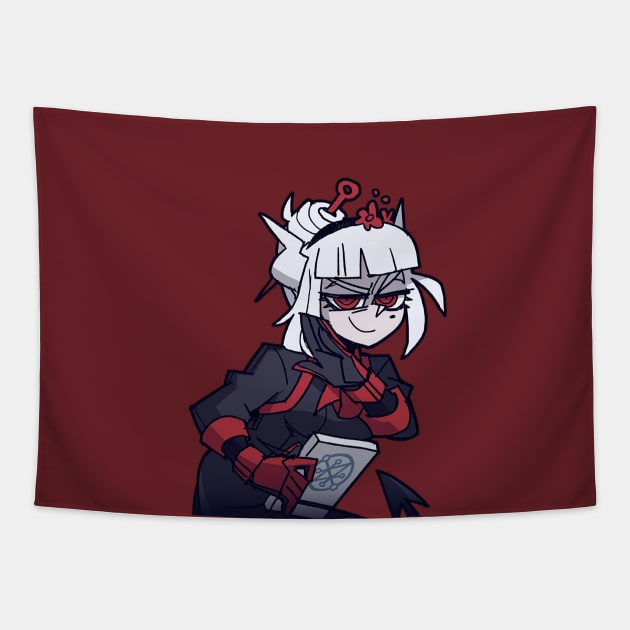 Maid Lucy Smug Examtaker (helltaker) Tapestry by wark