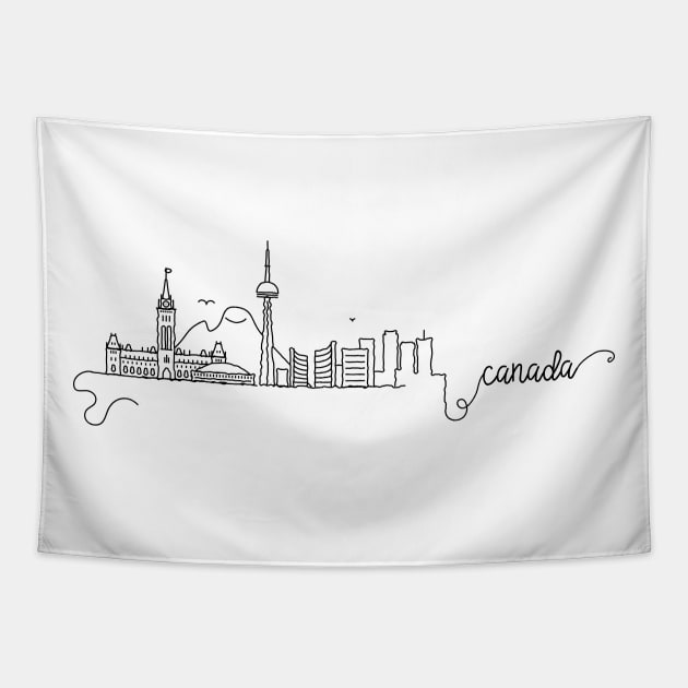 Canada City Signature Tapestry by kursatunsal