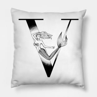 Mermaid Monogram V Pillow