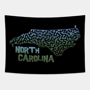 North Carolina State Outline Maze & Labyrinth T-Shirt Tapestry