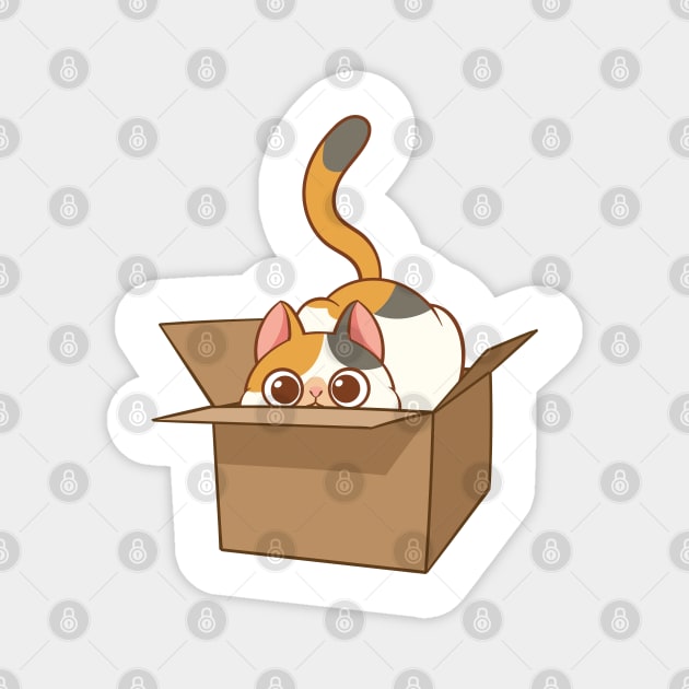 Cat in the box Magnet by tomodaging