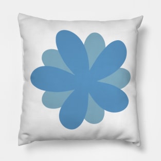 Cute Daisy Flower - tranquil blue Pillow