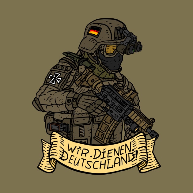 german bundeswehr, deutchland. army soldier with motto. by JJadx