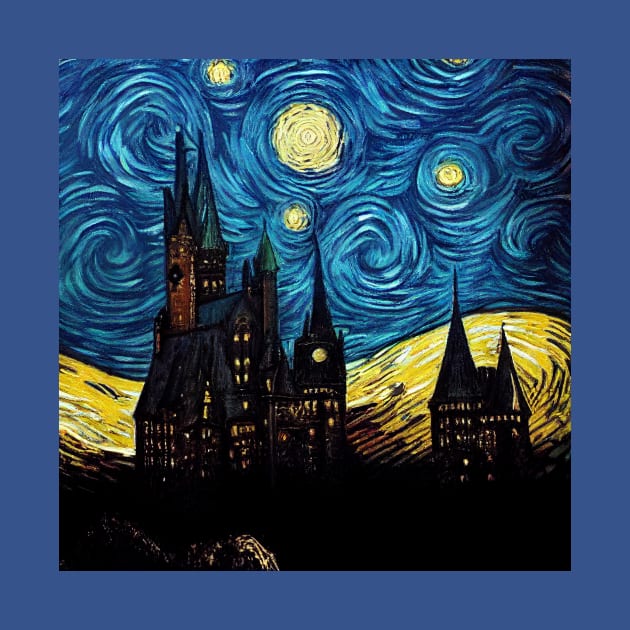 Starry Night Wizarding School Van Gogh by Grassroots Green