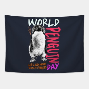 World Penguin Day 2024 happy day Tapestry