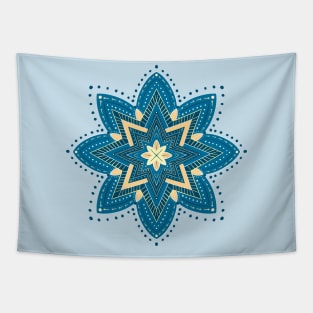 Blue star mandala Tapestry