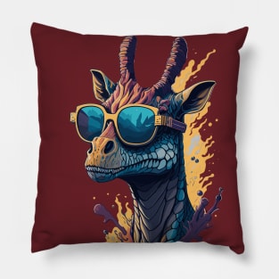 Cool Dinosaur  Giraffe Wearing Shades Pillow