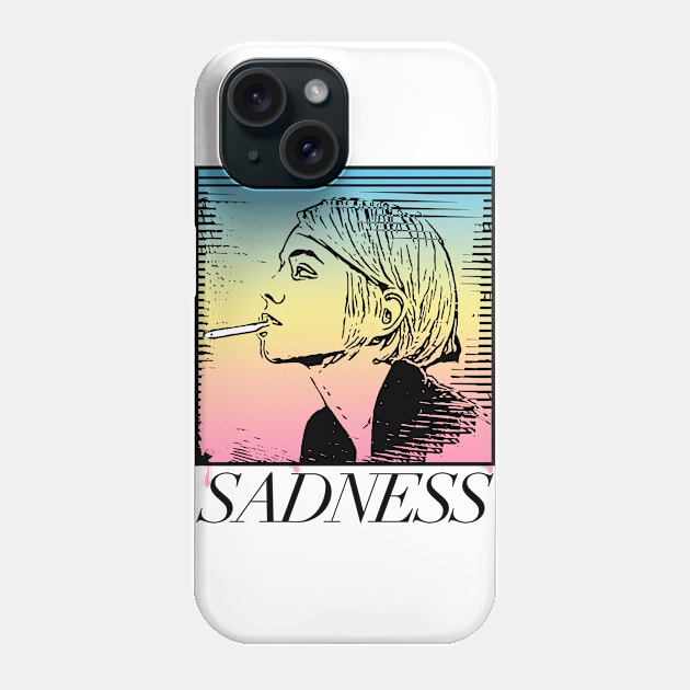 ∆∆∆ Sadness Girl ∆∆∆ Aesthetic Graphic Design T-Shirt Phone Case by CultOfRomance