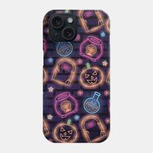 Brightly Colored Skulls Halloween pattern Phone Case