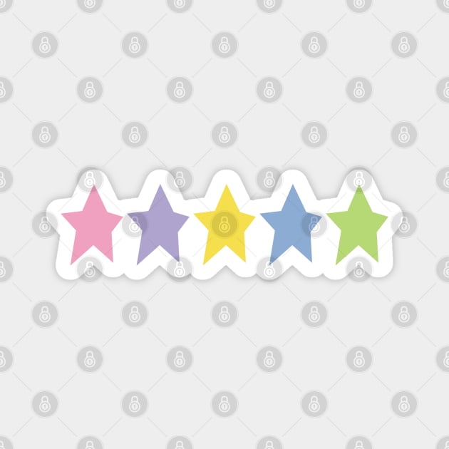 Five Multi Color Stars Minimal Graphic Art Magnet by ellenhenryart