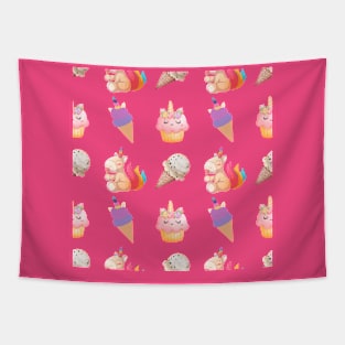 Unicorn Ice Cream Cupcake Pattern Tapestry