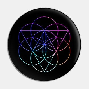 Neon Geometric Glyph Mandala Sigil Rune Sign Seal Cool Blue and Violet  - 352 Pin