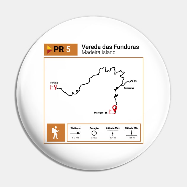 Madeira Island PR5 VEREDA DAS FUNDURAS trail map Pin by Donaby