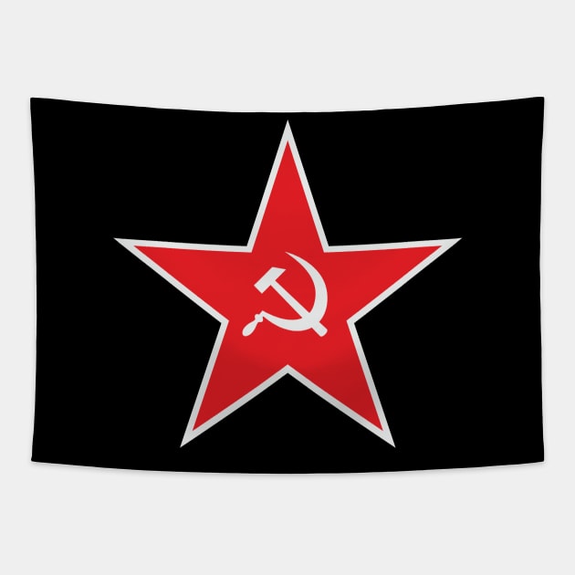 Red star with hammer and sickle Tapestry by FAawRay