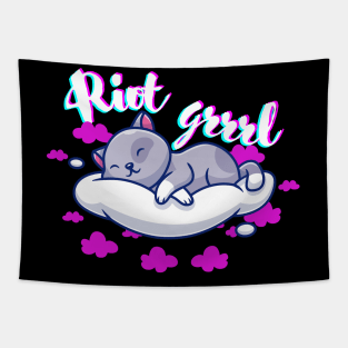 RIOT GRRRL CAT Tapestry