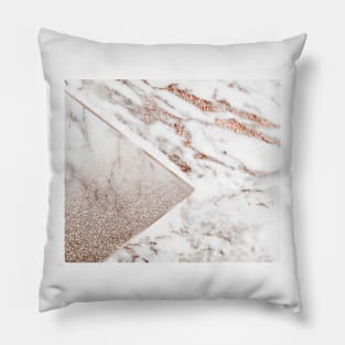 Rose gold geo - hint of marble gradient Pillow