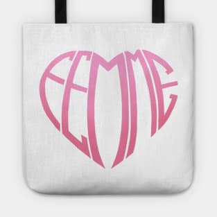 Pink Ombre Femme Heart Tote