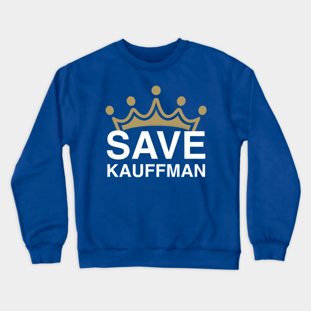 KC1985 Save Kauffman Stadium - Kansas City Baseball - White Text Crewneck Sweatshirt