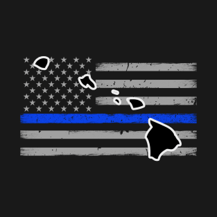 Hawaii Thin Blue Line Flag T-Shirt