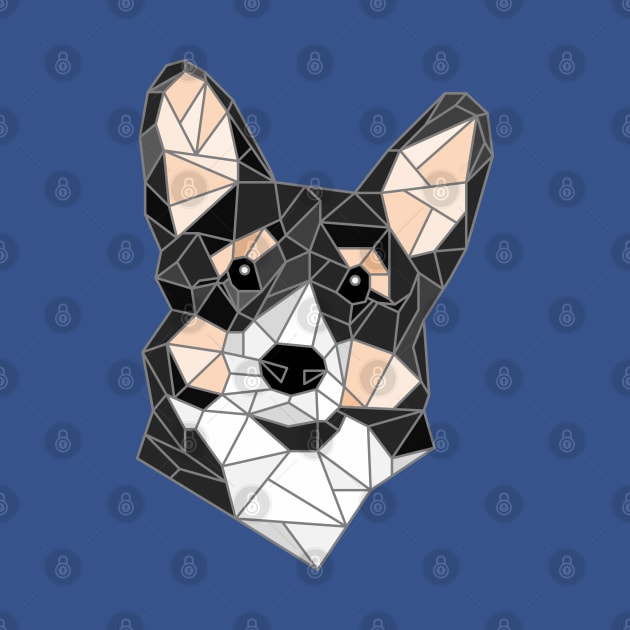 Corgi Black Stained Glass by inotyler