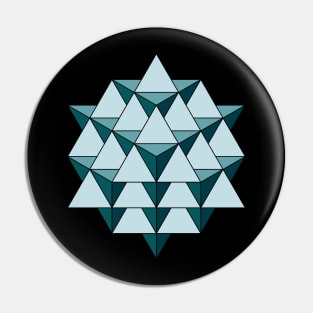 64 Tetrahedron - Cool Blues Pin