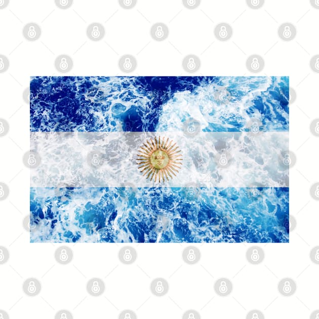 Flag of Argentina – Ocean Waves by DrPen