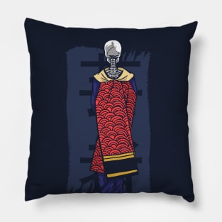 Japanese Skeleton Geisha Pillow